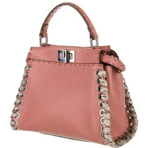 Fendi python trimmed mini peekaboo bag